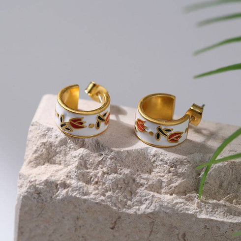 Vintage Tulip Glaze Necklace Bracelet Earrings (Purchase Individually) - Zafari Studio Jewelry